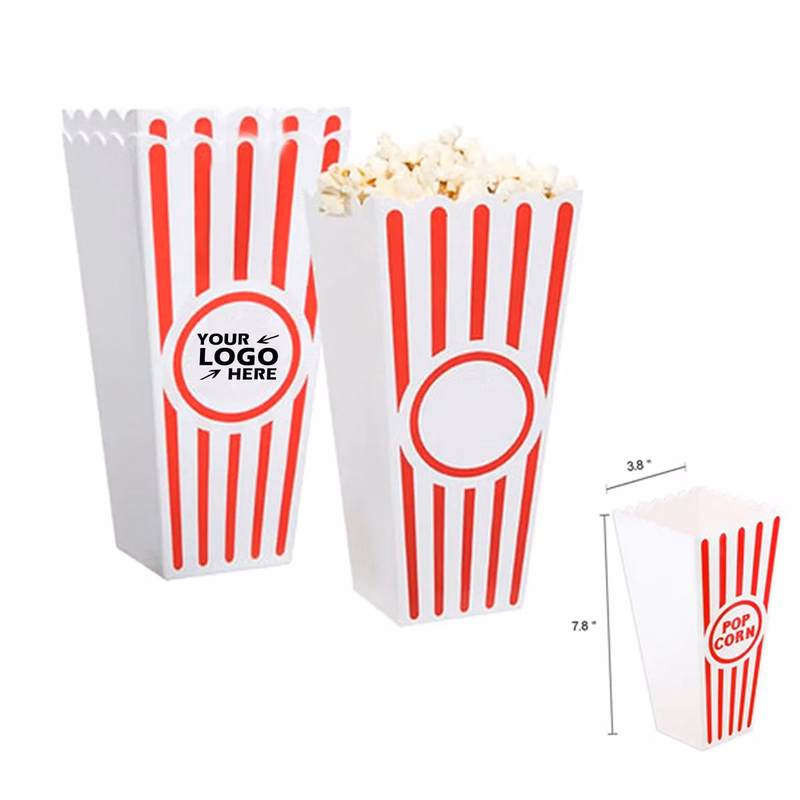 Classic Red & White Striped Retro Popcorn Box
