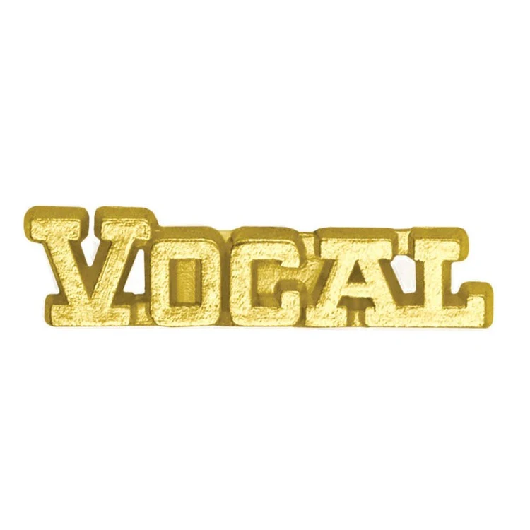 Vocal Bright Gold Chenille Lapel Pin 1