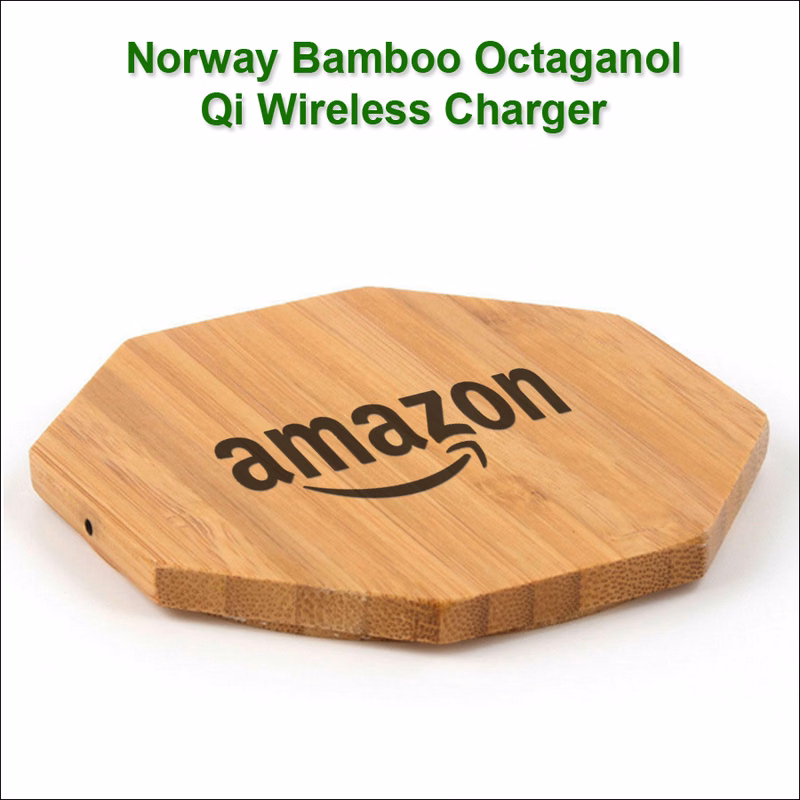Norway Bamboo Qi Wireless Charger 5 Watts- Octagonal No Extra Tariff