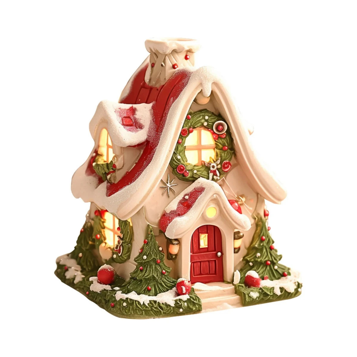 Christmas House Shape Ornament Incense Burner Candle Holder 1