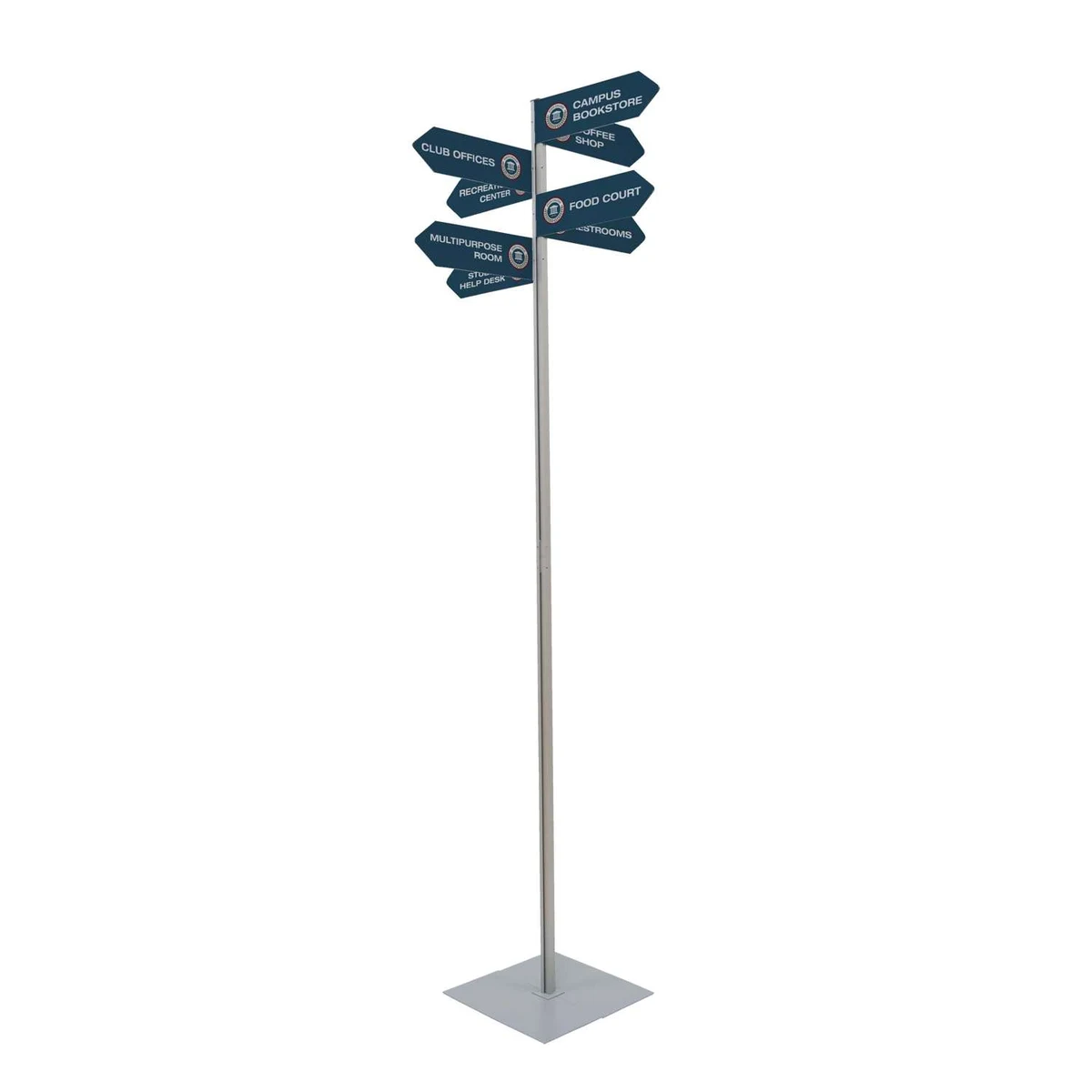 Wayfinding Arrow Sign Post Kit (with Eight Double-Sided Imprinted Signs) 1