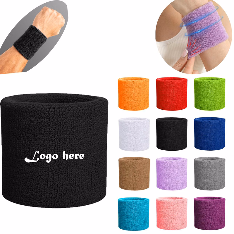 Cotton Blend Terry Wrist Sweatband