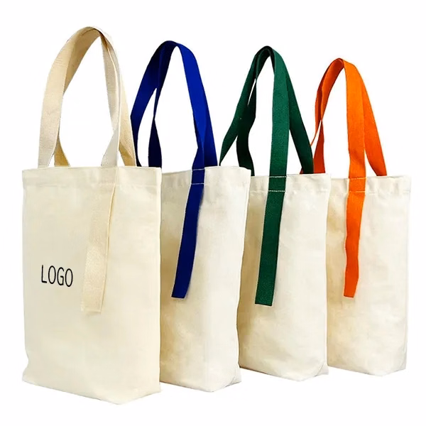 Canvas Tote Bags with Colorful Streamer Accents