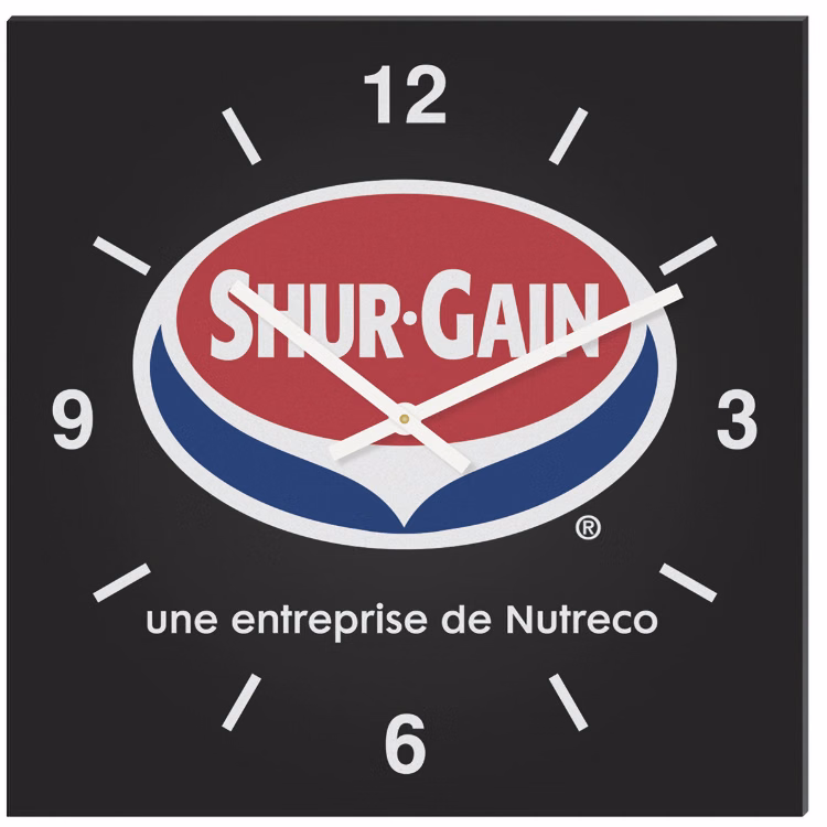 Black Acrylic Square Clock (11 3/4"x 11 3/4") Full Colour Imprint