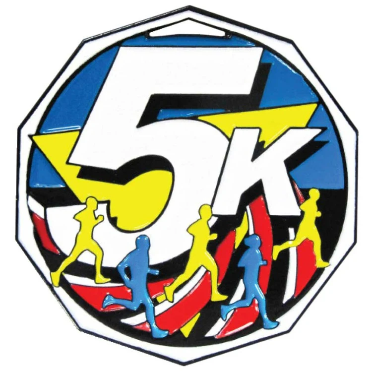 5K Decagon Colored Medallion (2") 1