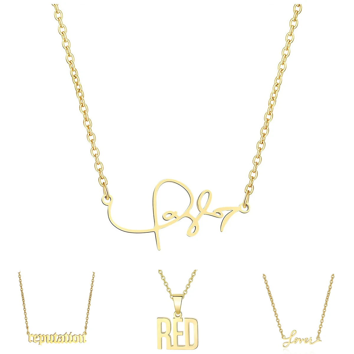 Stainless Steel Gold-Plated Name Necklace 1