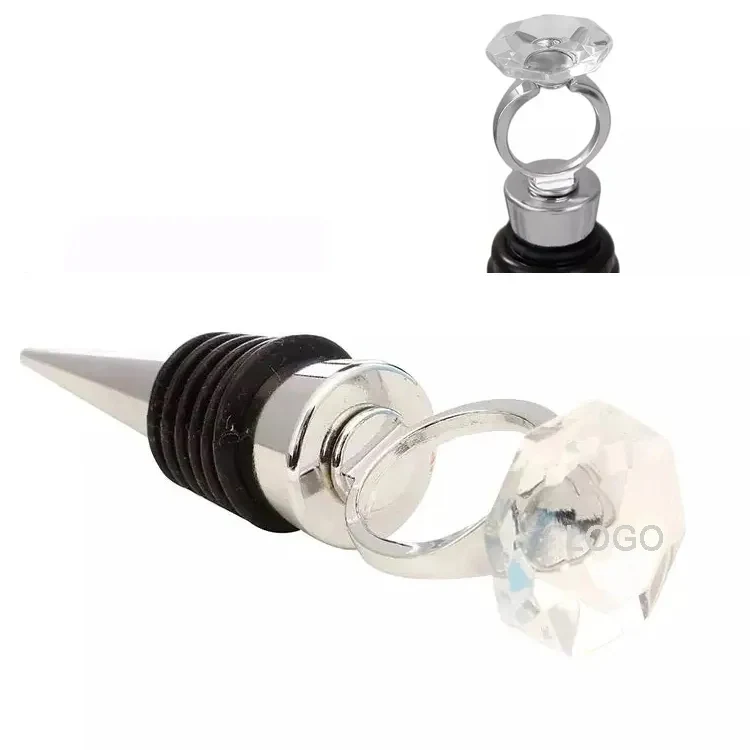 Crystal Diamond Ring Wine Bottle Stopper 1