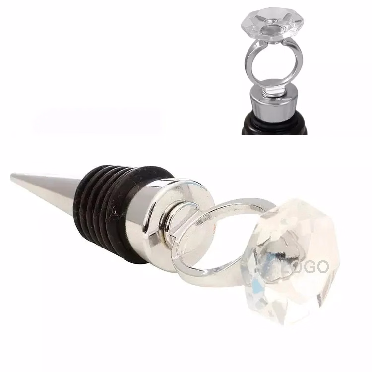 Crystal Diamond Ring Wine Bottle Stopper