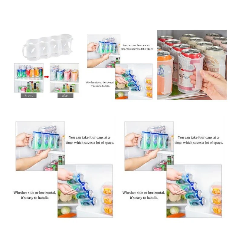 Kitchen Refrigerator Four Case Can Beer Organize Storage Box 1