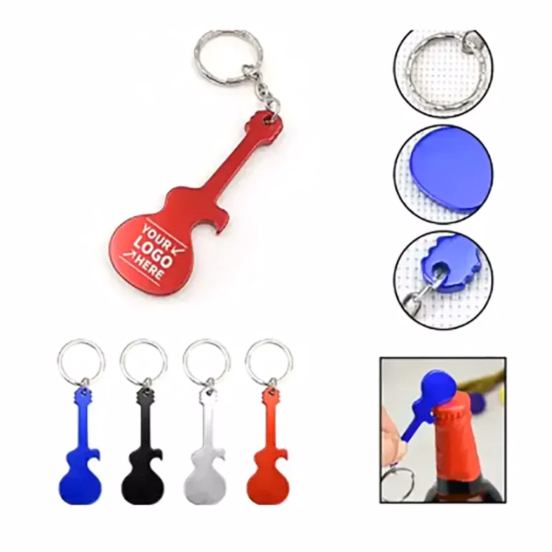Guitar Shaped Bottle Opener with Keychain