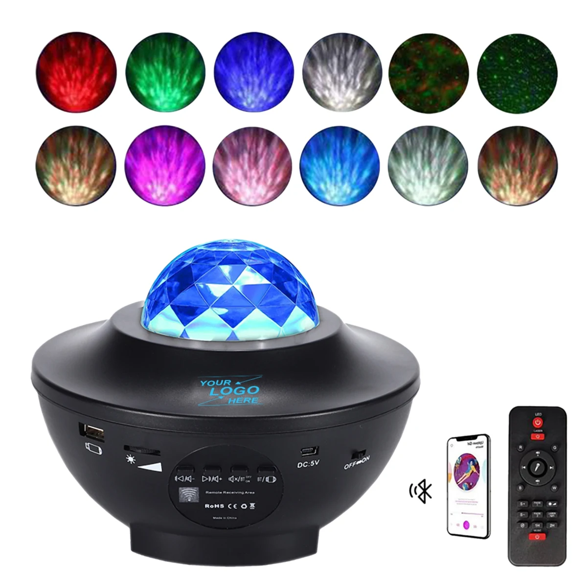 Star Projector Night Lamp w/Bluetooth Music Player 1