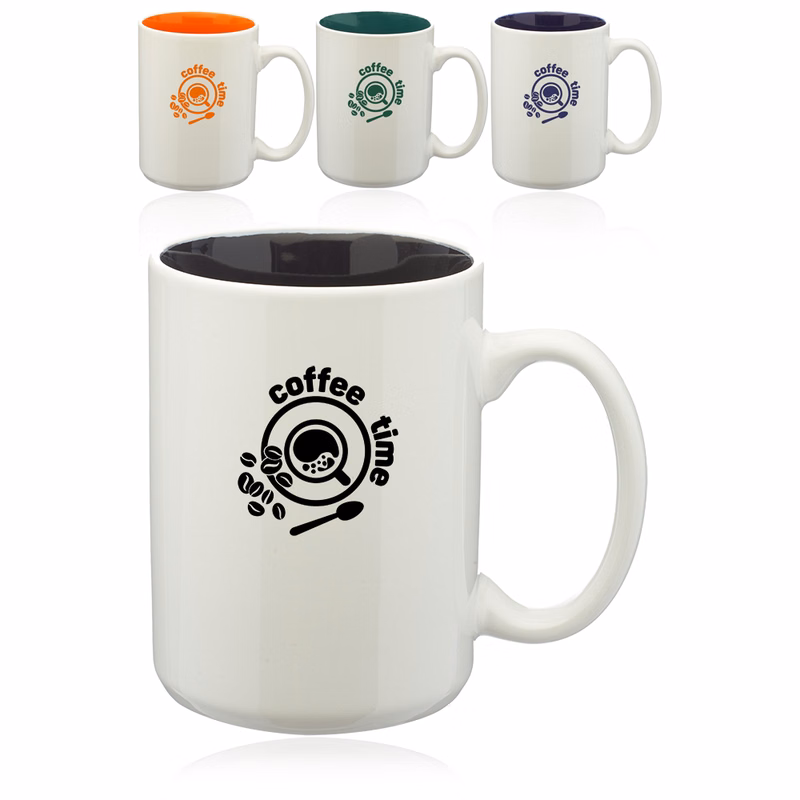 15 oz. Glossy Two-Tone Ceramic Mug
