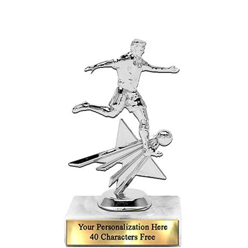 Trophy: 7", 2x3 white marble base, Star Figure Soc 1