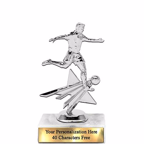 Trophy: 7", 2x3 white marble base, Star Figure Soc