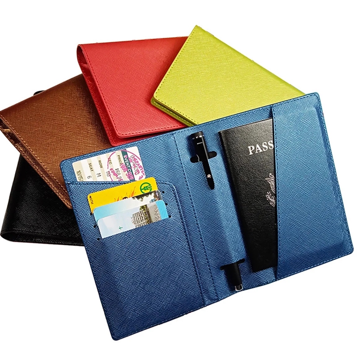 Saffiano PU Leather Passport Holder Cover 1