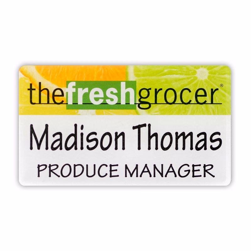 USA Made Acrylic Name Badge (11-15 Sq. Inches)