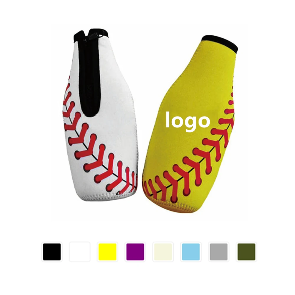 Zipped Neoprene Baseball Bottle Cooler 1