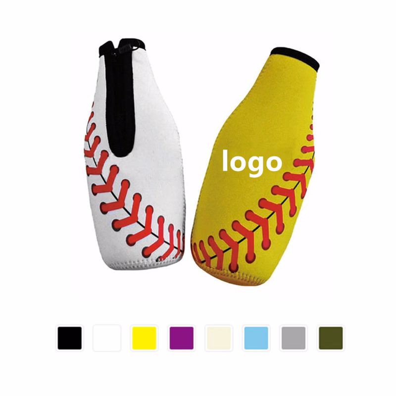 Zipped Neoprene Baseball Bottle Cooler