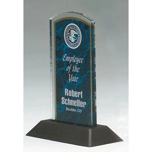 6" Pop-In Blue Marble Arch Acrylic Award 1
