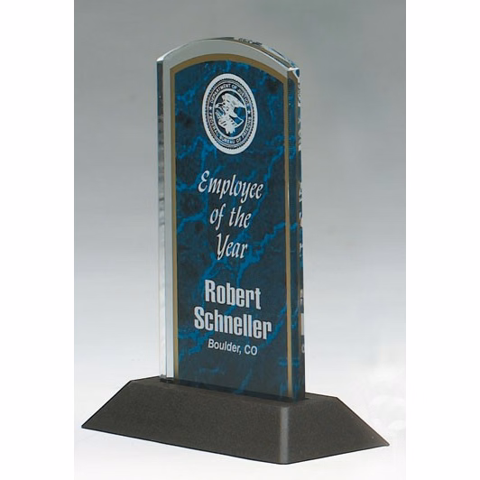 6" Pop-In Blue Marble Arch Acrylic Award