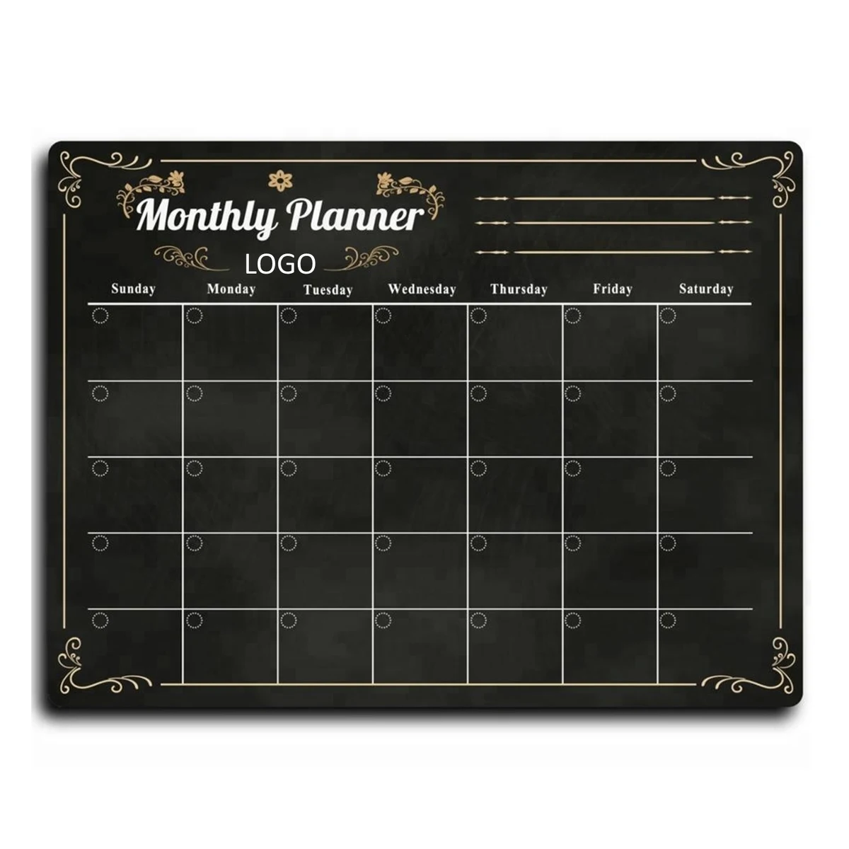 Magnetic Refrigerator Calendar Chalk Board 1