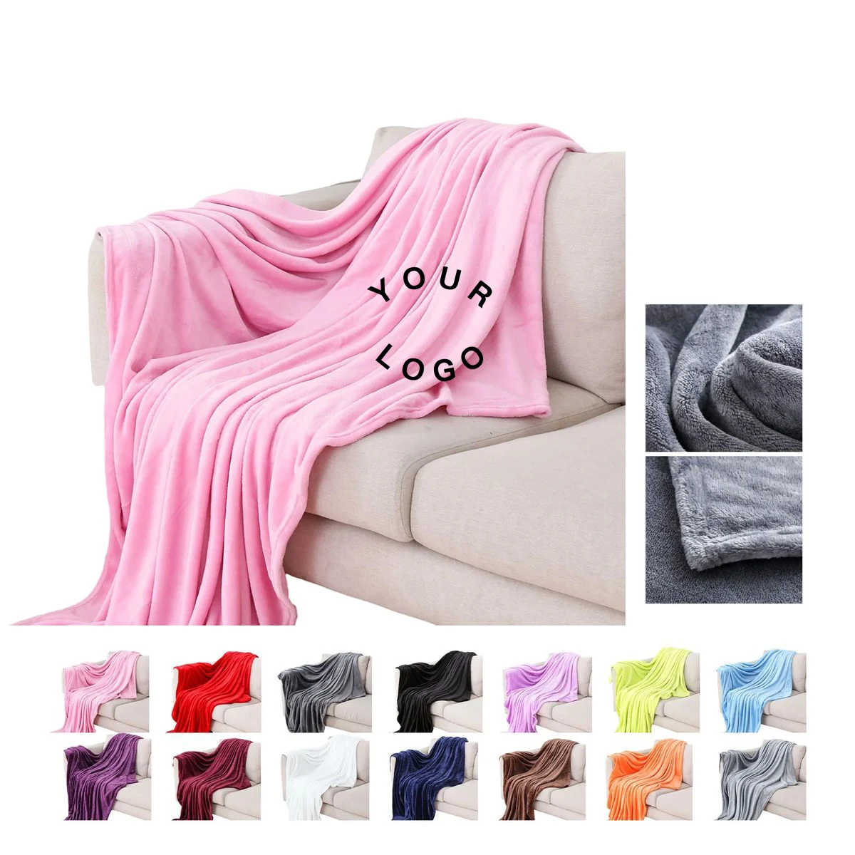 Polyester Fleece Blanket with Custom Patch 1
