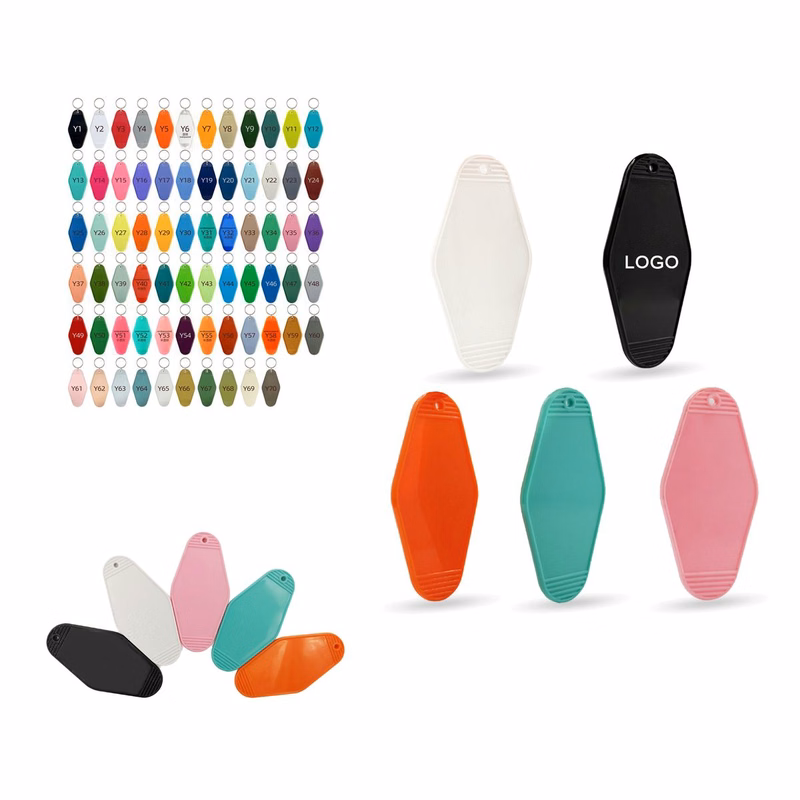 Diamond Cut Plastic Luggage Tag Keychain