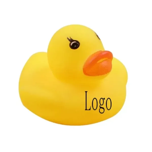 Custom 1.6 Inch Soft PVC Rubber Duck with Whistle Sound — Infant Bath Time Toy 1