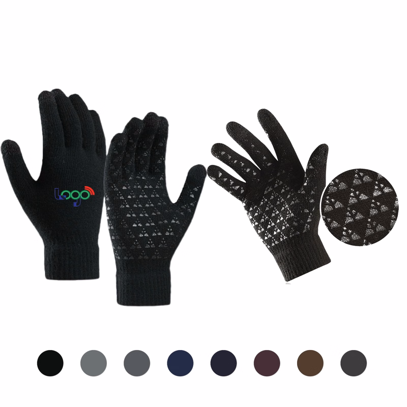 Touchscreen Knit Winter Gloves with Fleece Lining and Anti-Slip Grip