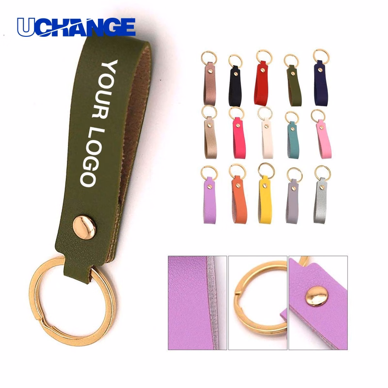 Leather Key Holder Keychain with Ring Attachment