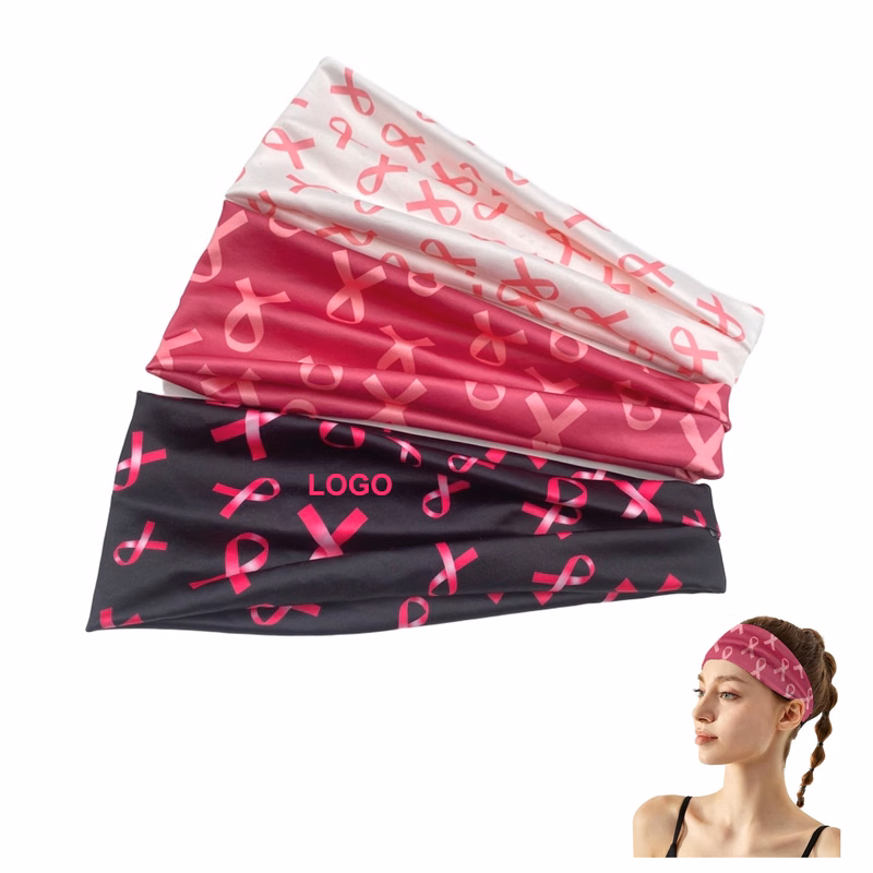 Breast Cancer Awareness Printed Headband(direct import)
