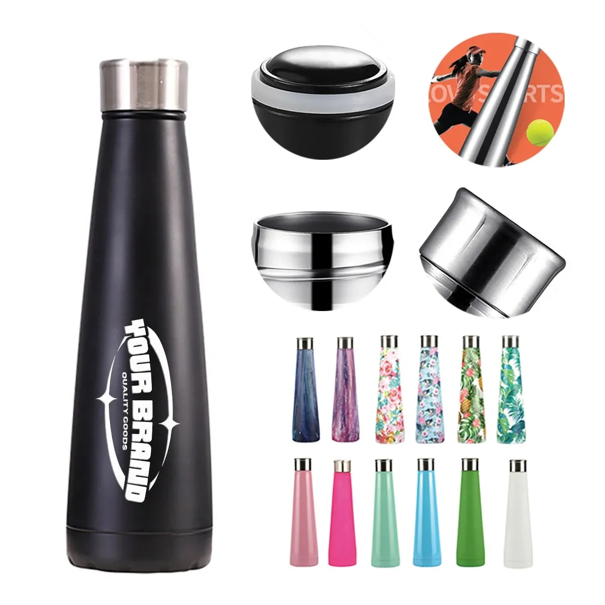14oz. Conical Water Bottle 1