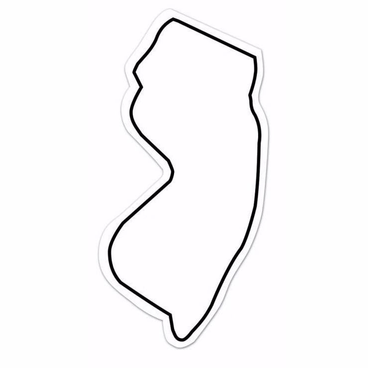 New Jersey State Shape Magnet - Full Color