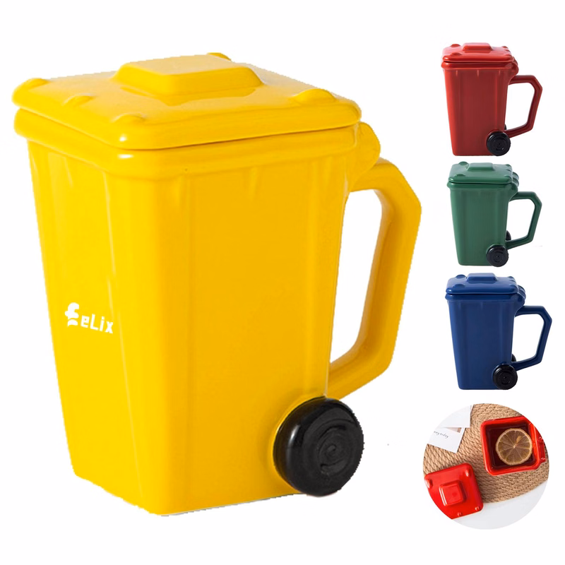 Creative Trash Can Ceramic Cup