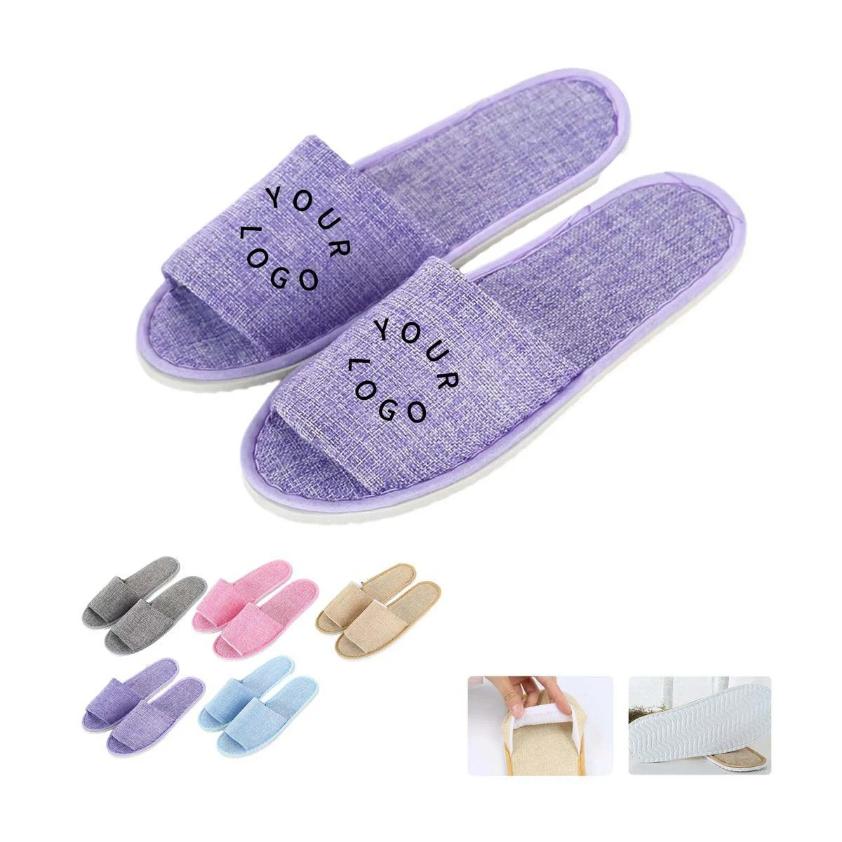 Durable Linen Slippers for Hospitality and Guest Rooms 1