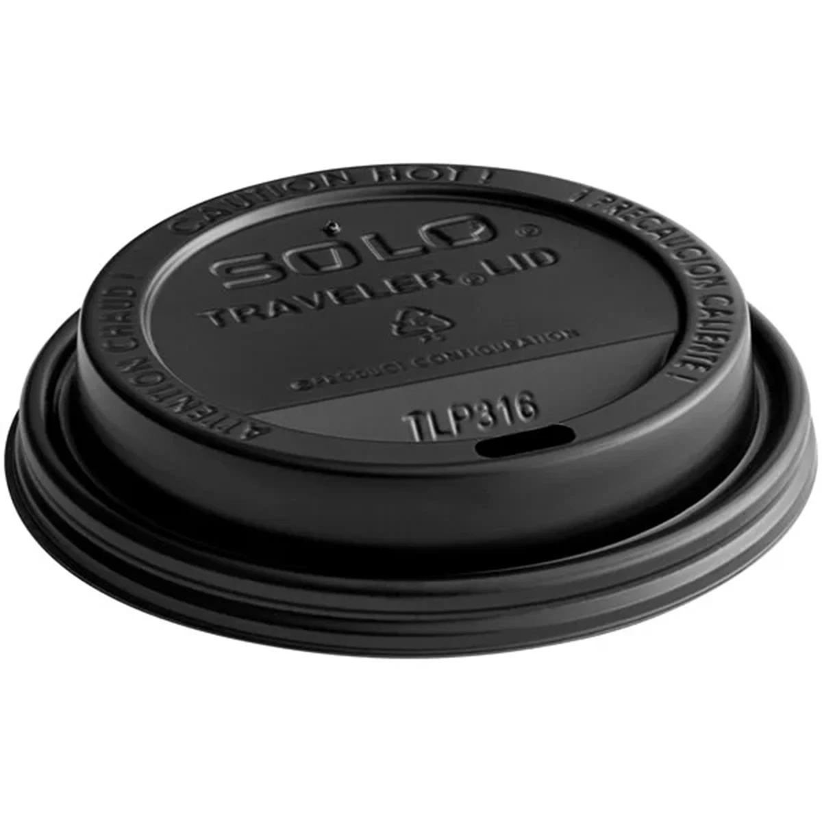 8 Oz. Insulated Paper Cup Lid, Black 1