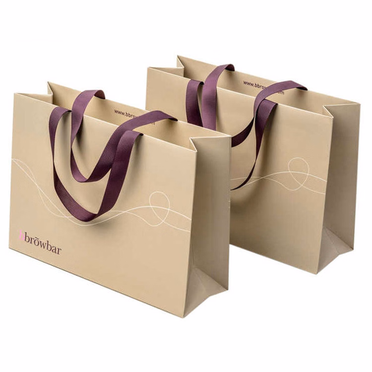 Custom Paper Gift Bags with Ribbon Handles