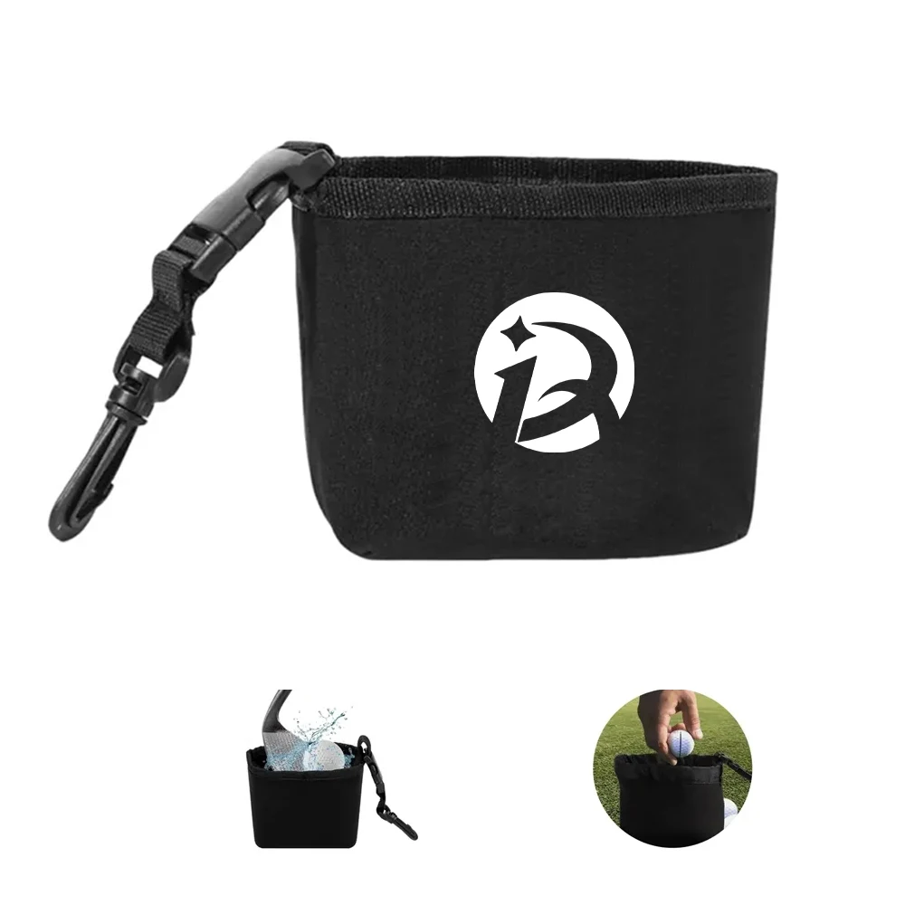 Neoprene Golf Ball Towel Pouch with Hanging Clip 1