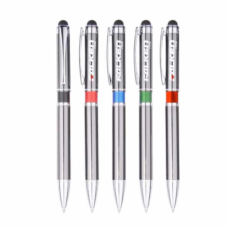 Colored middle Ring Stylus Metal Pen