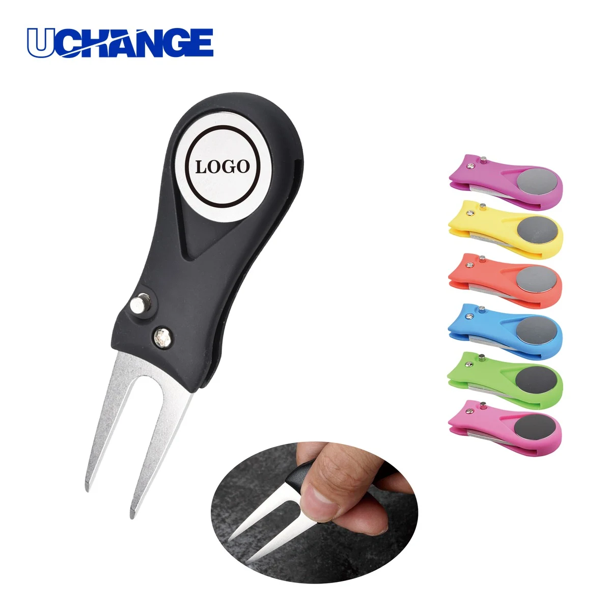 Foldable Golf Ball Marker Switchblade Divot Tool 1