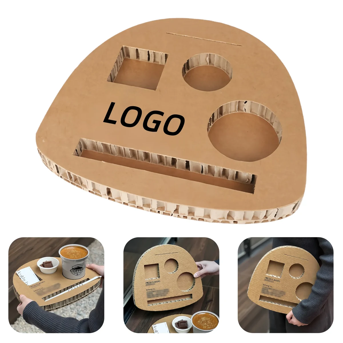 Combo Corrugated Cardboard Coffee Tray 1