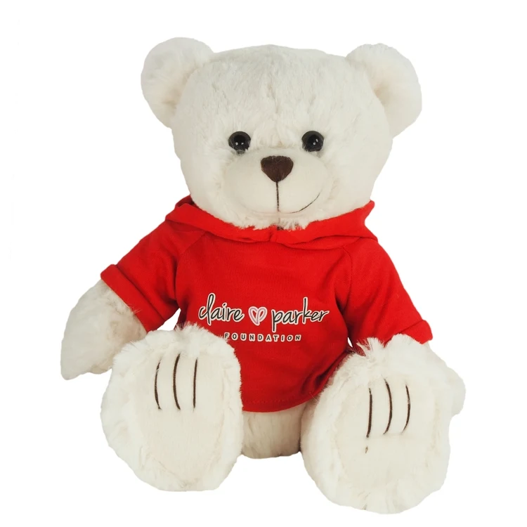 12" Cream Peter Bear with hooded sweatshirt and full color imprint 1