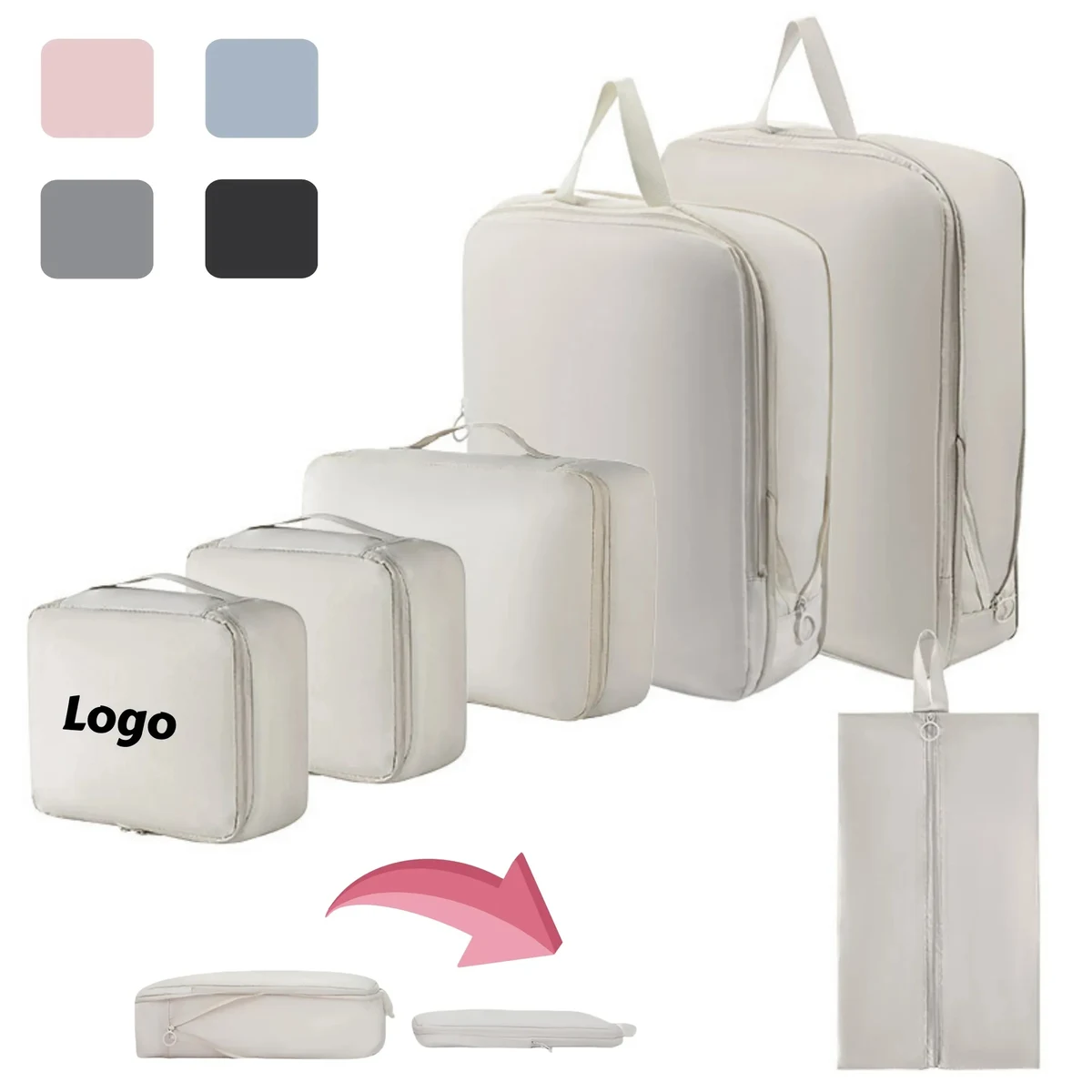 6 Piece Pack Travel Storage Bags 1