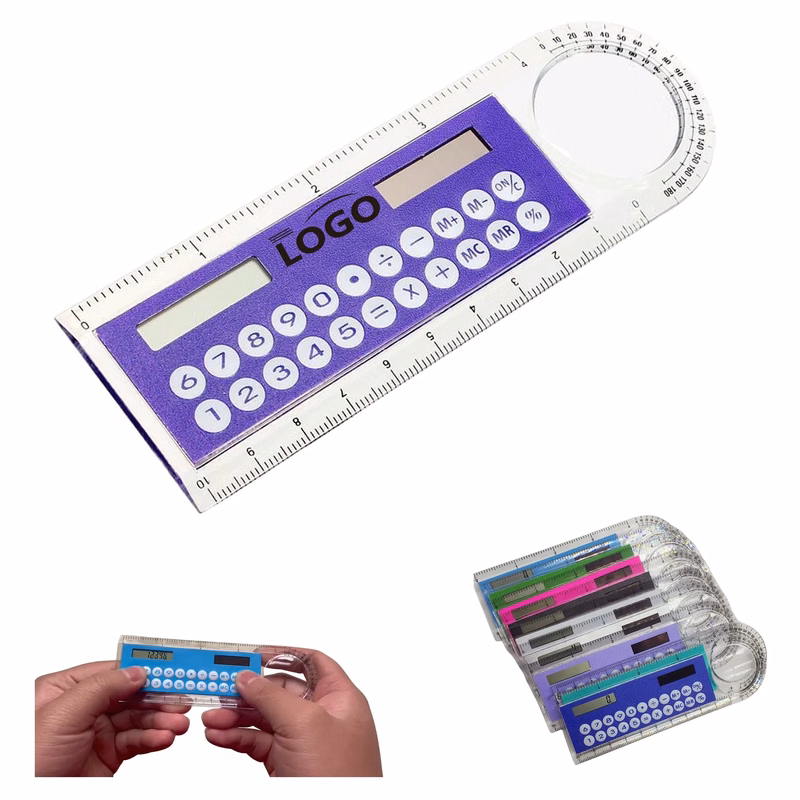 Multi-function Solar Calculator Magnifier Ruler