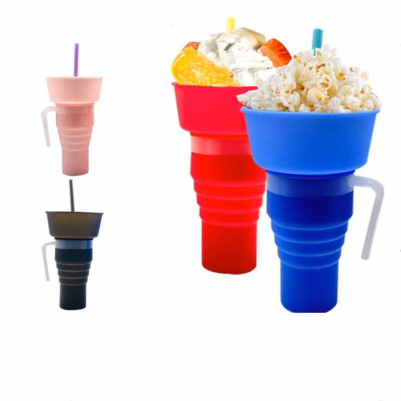 Custom Collapsible Stadium Tumbler with Snack Bowl
