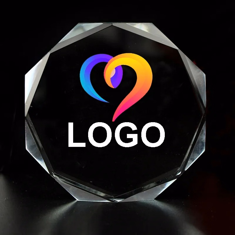Octagon Bevel Crystal Paperweight