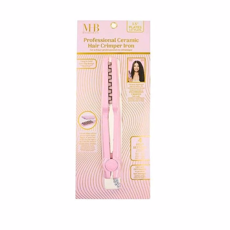 Ceramic Hair Crimper Iron - Pink