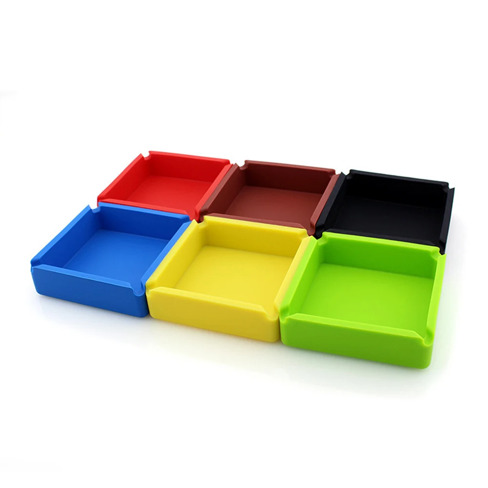 Square Thickening Silicone Ashtray 1