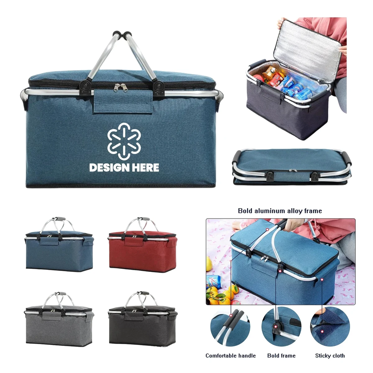 Foldable Oxford Insulated Picnic Basket 1