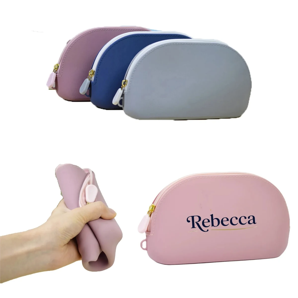 Customized silicone waterproof makeup bag 1